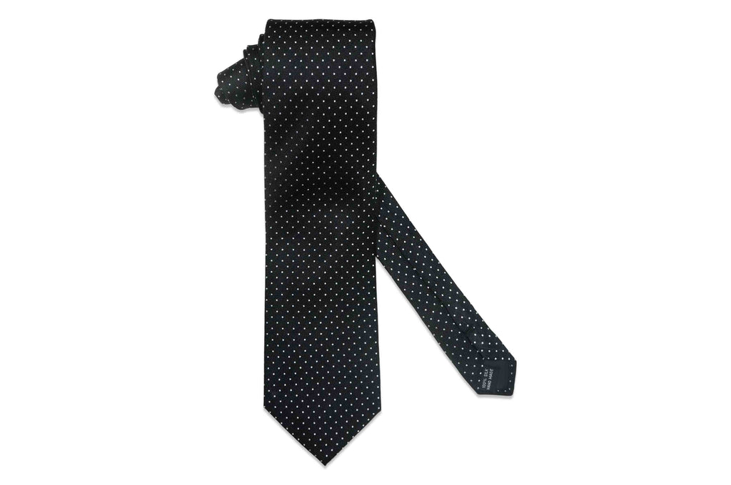 Black Pin Dots Silk Tie