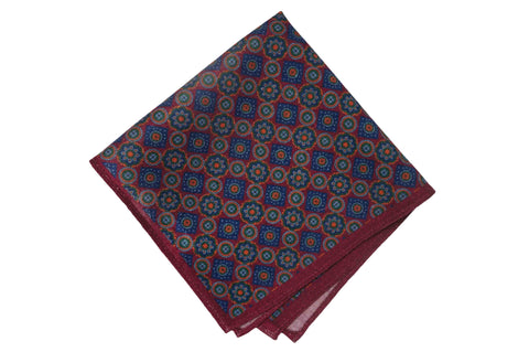 Bournes Burgundy Wool Pocket Square