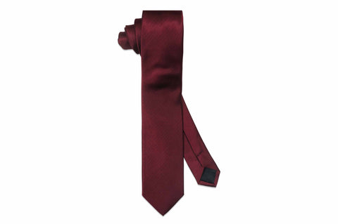 Deep Burgundy Text Silk Skinny Tie